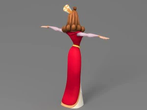 cartoon woman 4 3D Model