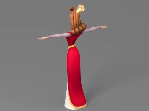 cartoon woman 4 3D Model