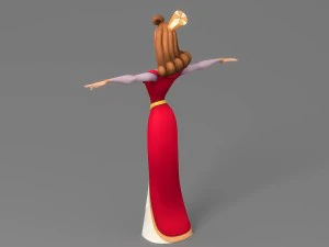 cartoon woman 4 3D Model