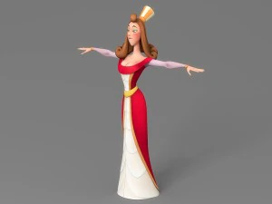 cartoon woman 4 3D Model