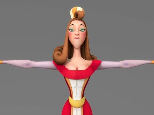 cartoon woman 4 3D Model