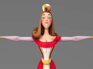 cartoon woman 4 3D Model