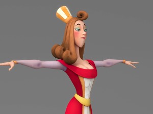 cartoon woman 4 3D Model