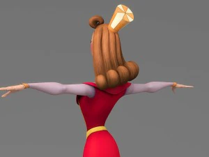 cartoon woman 4 3D Model