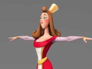 cartoon woman 4 3D Model