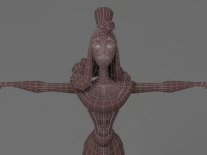 cartoon woman 4 3D Model