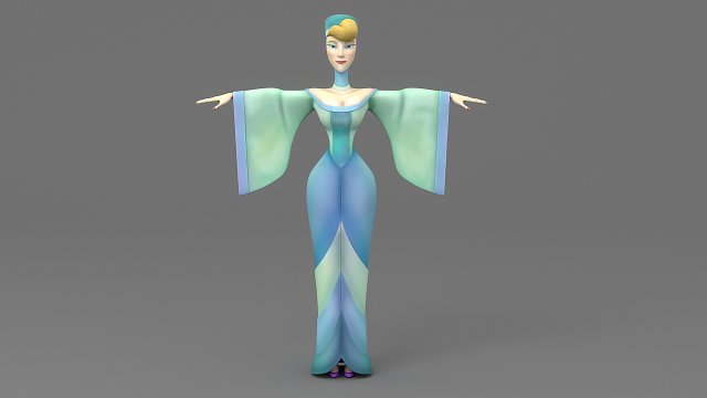 cartoon woman 2 Model 3D .c4d .max .obj .3ds .fbx .stl .blend 