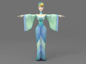 mulher dos desenhos animados 2 Modelo 3D