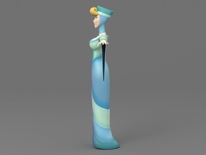 cartoon woman 2 Model 3D