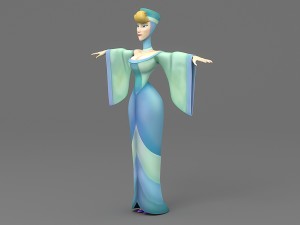 cartoon woman 2 Model 3D