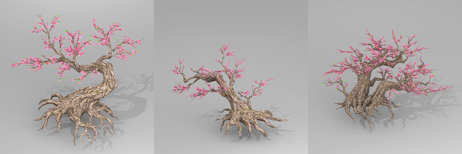 Peach Blossom Tree 3d Model In Tree 3dexport