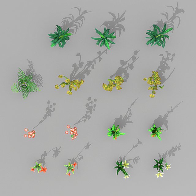 plant set Model 3D .c4d .max .obj .3ds .fbx .stl .blend 