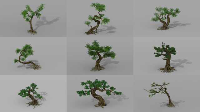 tree set 3D Model .c4d .max .obj .3ds .fbx .stl .blend 