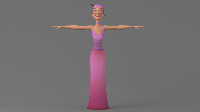 cartoon old lady Modello 3D .c4d .max .obj .3ds .fbx .stl .blend 