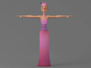 Cartoon alte Dame 3D Modell
