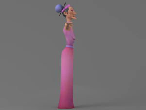 cartoon old lady 3D Model