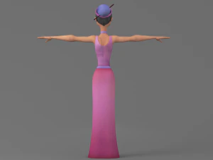 cartoon old lady 3D Model