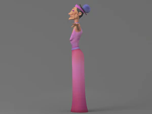 cartoon old lady 3D Model