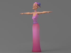 cartoon old lady Modello 3D