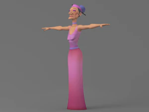 cartoon old lady 3D Model