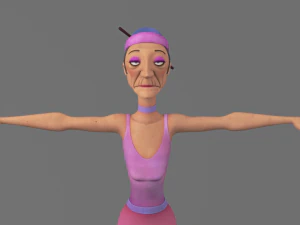 cartoon old lady 3D Model