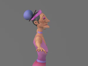 cartoon old lady 3D Model