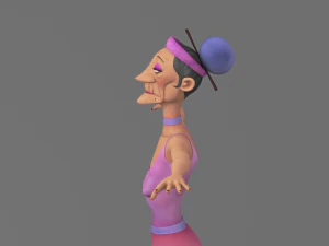 cartoon old lady 3D Model