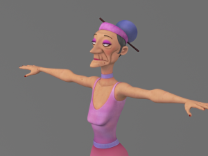 cartoon old lady Modello 3D