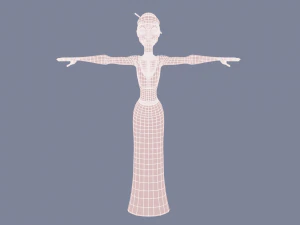 cartoon old lady 3D Model