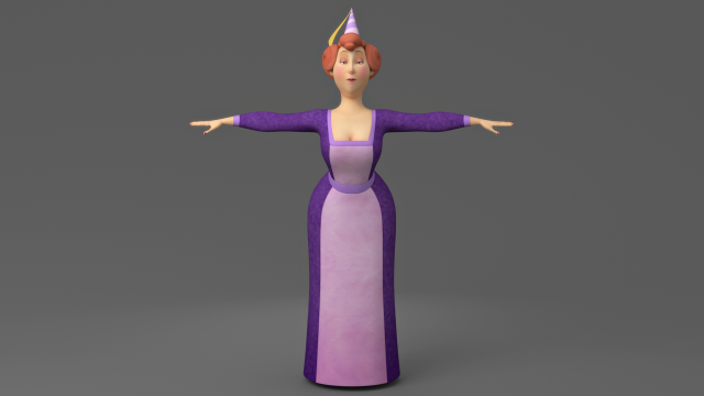 cartoon fat woman 3D Модель .c4d .max .obj .3ds .fbx .stl .blend 