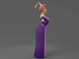 cartoon fat woman 3D Model