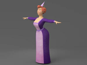 cartoon fat woman 3D Model