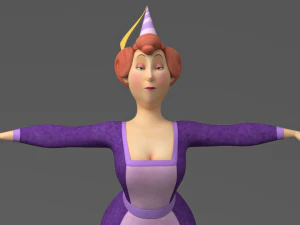 cartoon fat woman 3D Model