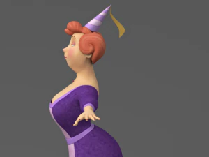 cartoon fat woman 3D Model