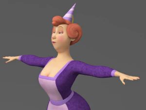 cartoon fat woman 3D Model