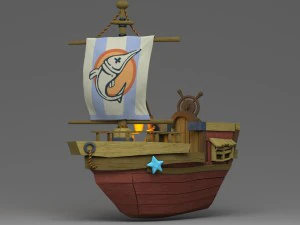 cartoon boat 3D Model