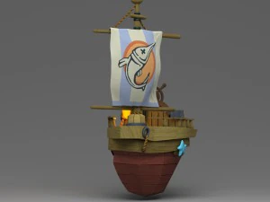 cartoon boat 3D Model