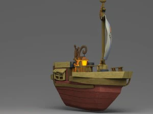 cartoon boat 3D Model