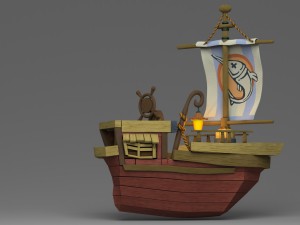 cartoon boat 3D 모델
