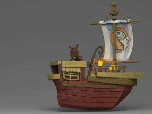 cartoon boat 3D Model