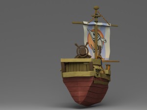 cartoon boat 3D 모델