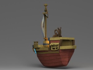 cartoon boat 3D 모델