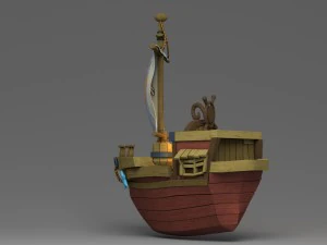 cartoon boat 3D Model