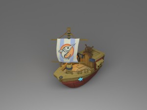 cartoon boat 3D 모델