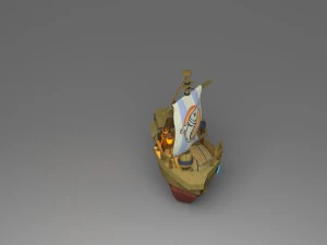 cartoon boat 3D Model