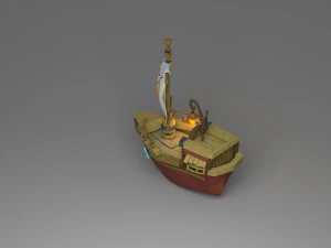 cartoon boat 3D Model