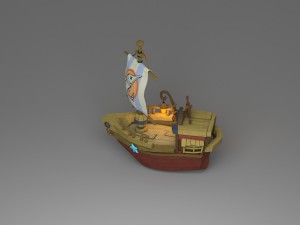 cartoon boat 3D 모델