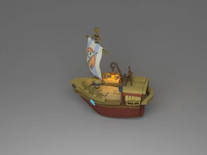 cartoon boat 3D Model