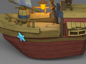 cartoon boat 3D Model