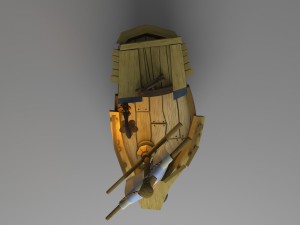 cartoon boat 3D 모델